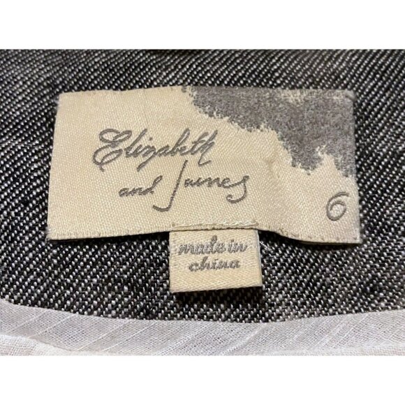 Elizabeth James Linen Blazer 6 Distressed Tie Dye Minimalist Grunge 100% Linen - Picture 10 of 12